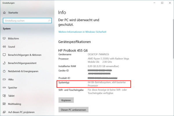 64 Bit oder 32 Bit Windows 10