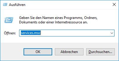 Automatische Updates deaktivieren bei Windows 10 Ausführen Fenster öffnen