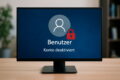 Windows-Bildschirm zeigt deaktiviertes Benutzerkonto mit Schloss-Symbol