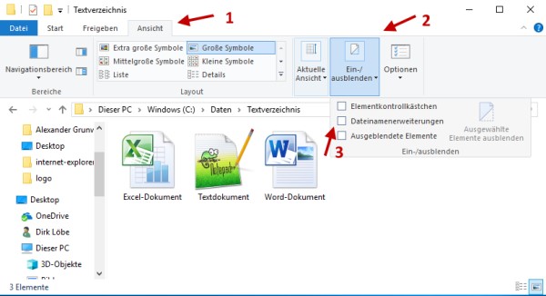 Dateiendungen anzeigen Anleitung Windows 10