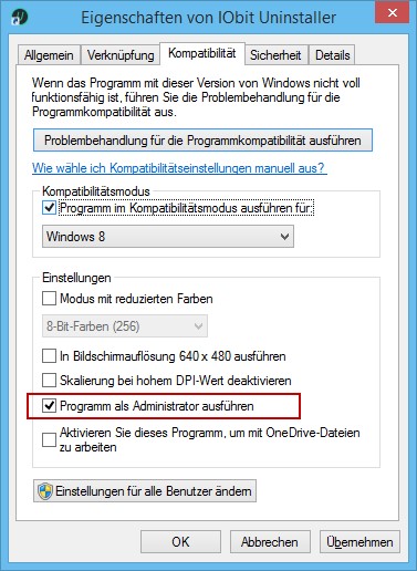 Programm immer als Administrator ausführen