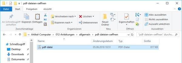 PDF Datei im Windows Explorer