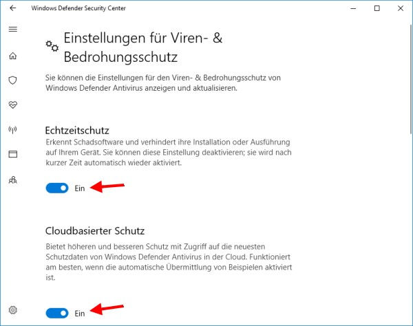 Windows 10: Defender aktivieren oder deaktivieren