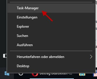 Taskmanager öffnen