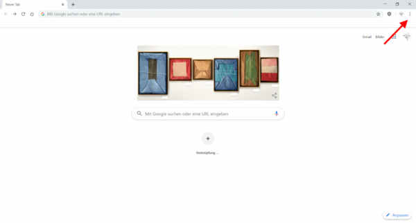 Dreipunkt-Menü im Google Chrome öffnen
