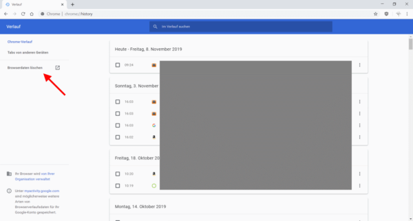 Browserverlauf löschen