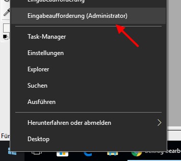 Eingabeaufforderung als Administrator öffnen