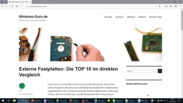Windows-Guru.de als Startseite in Microsoft Edge