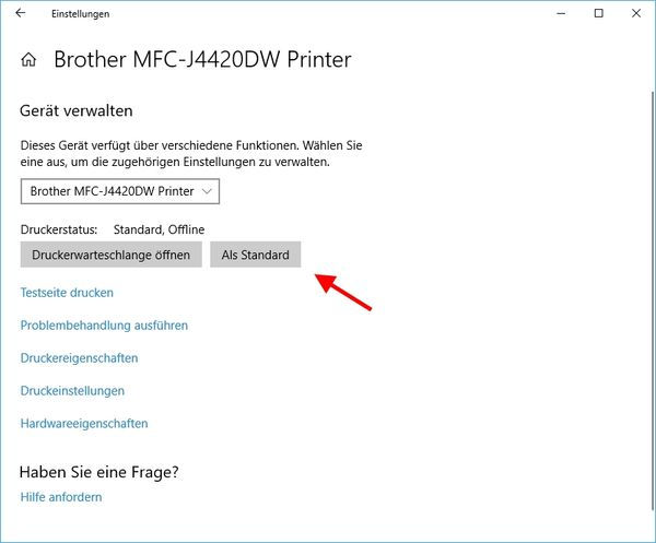 Standarddrucker festlegen bei Windows