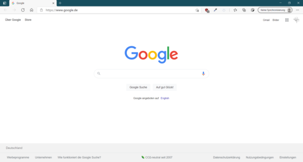 Google im Microsoft Edge als Startseite