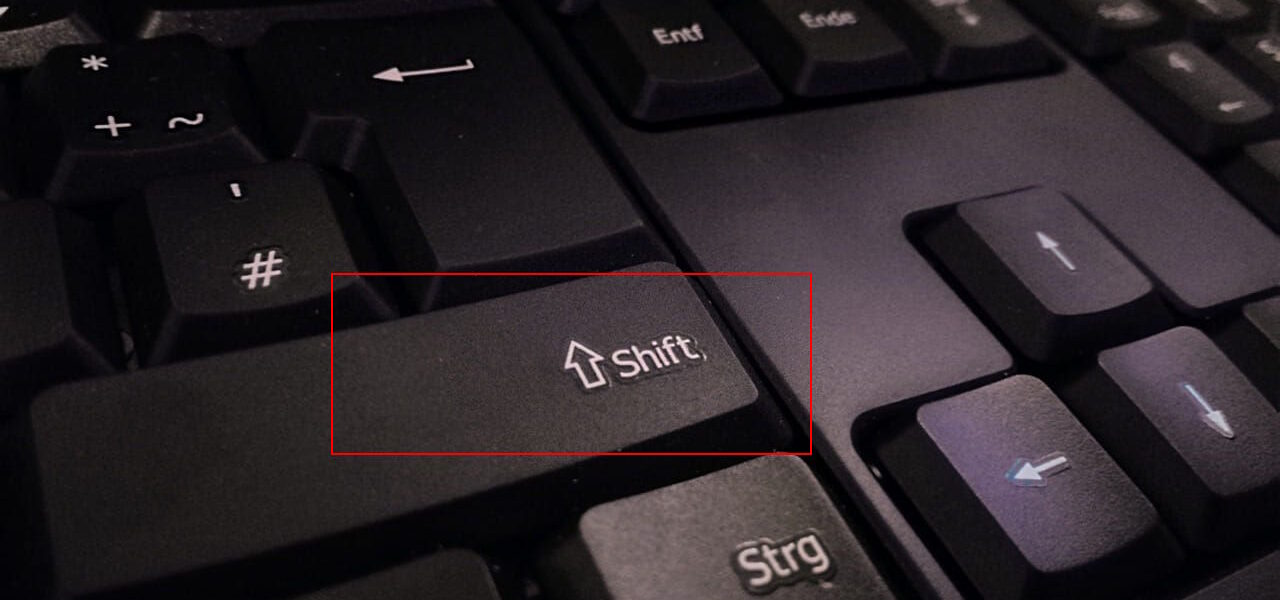 Shift-Taste auf der Tastatur