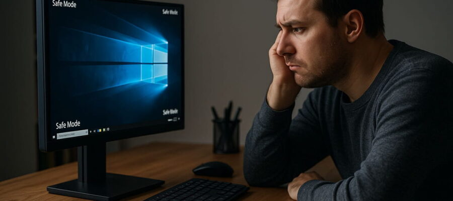 Bildschirm mit abgesichertem Modus – Windows startet nur im abgesicherten Modus