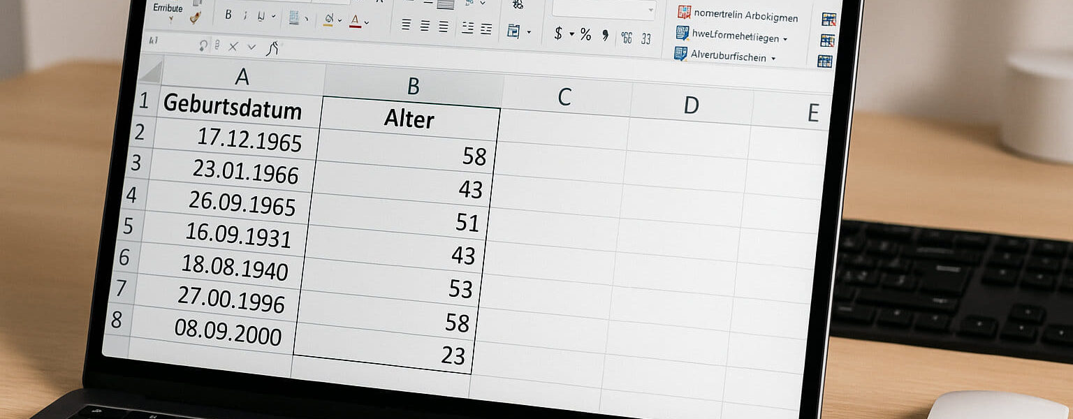 Excel Tabelle mit Geburtsdaten und automatisch das Alter berechnen