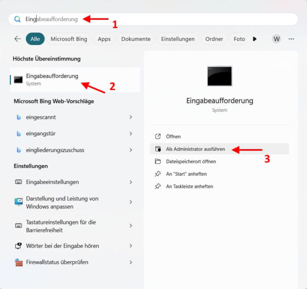 Windows 11: Eingabeaufforderung als Administrator öffnen Eingabeaufforderung unter Windows 11 als Administrator starten